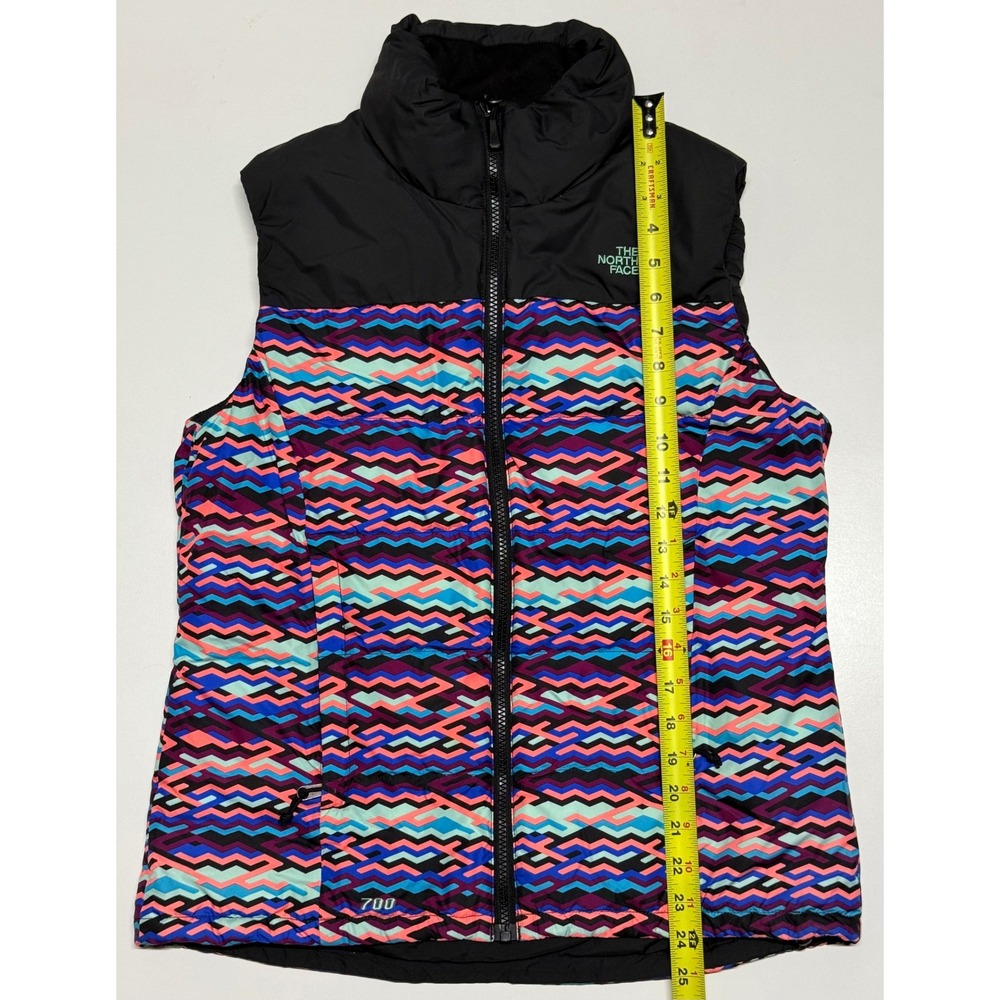 The North Face Nuptse 700 Down Puffer Vest Womens Medium Zig‎ Zag Chevron Print